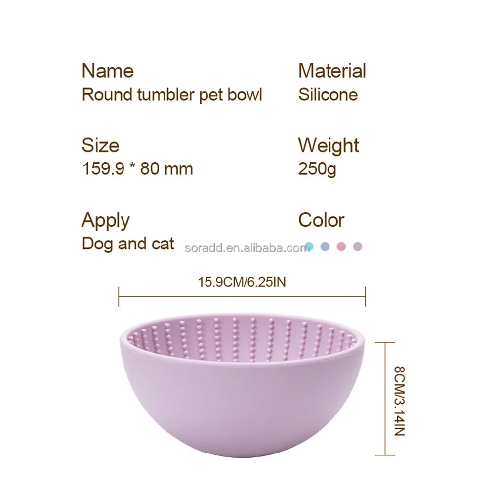 Silicone Lick Bowl Pet Interactive Dog Slow Feeder Bowls for Oral Health Preventing Choking Anxiety Relief Wobble or Stay Put