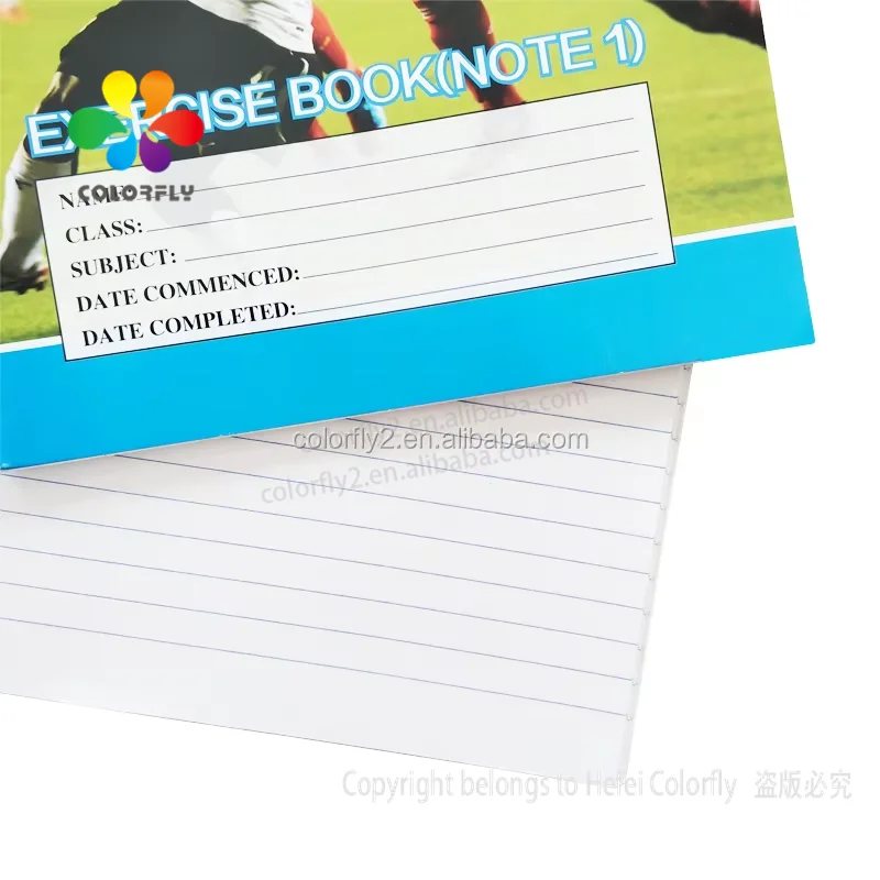 18x24cm Bond Papers Exercise Notebook for School Ghana School Note 1 Exercise Book Accept Customized Logo 40 Sheets Printed CMYK