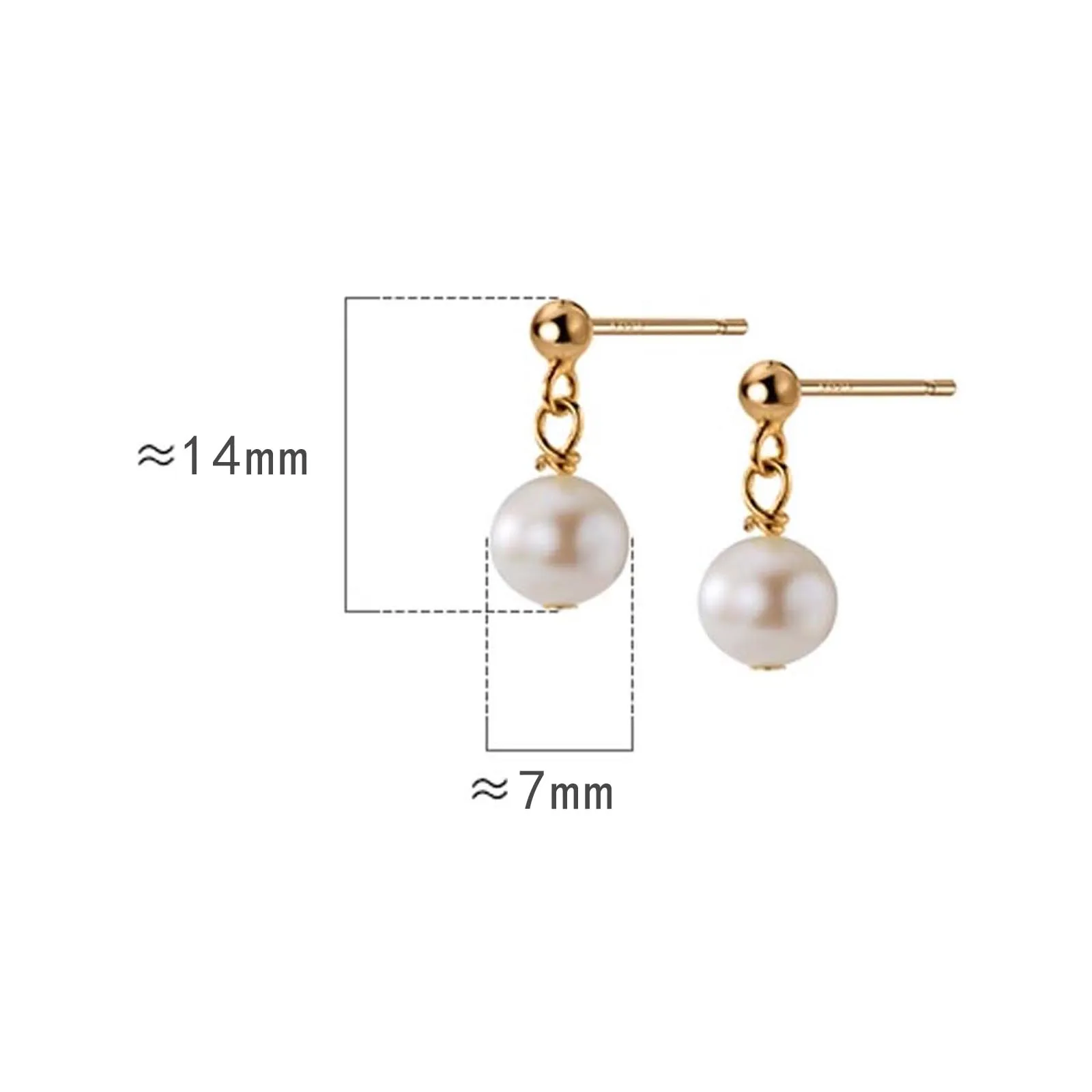 FUAMAY 925 Silver Japanese Dainty 7MM Freshwater Pearl Studs Earrings Japan Girl Pearl Ear Rings