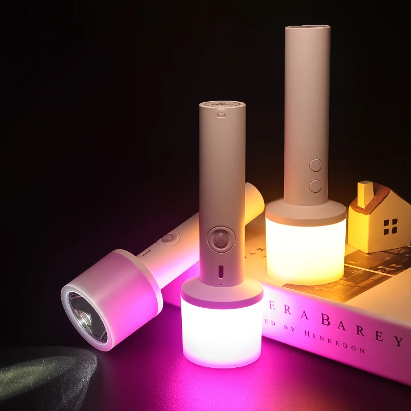 NEW T6 3-in-1 Multifunction USB-C Rechargeable Portable Battery Motion Sensor Night Light 2200K/6500K LED Flashlight Torch