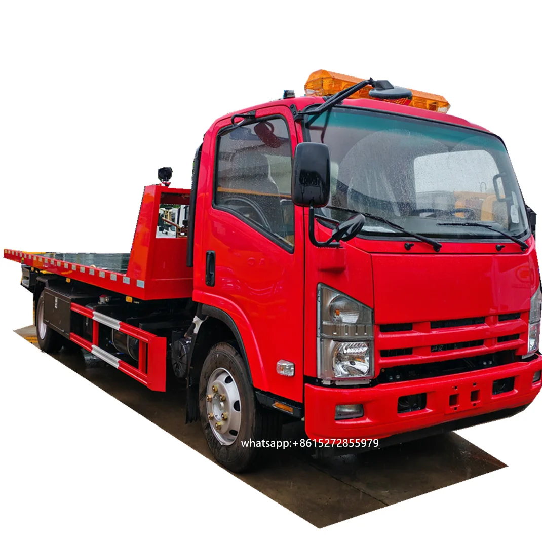 5T Japan brand I-S-U-Z-U 700P hydraulic sliding deck road wrecker flatbed recovery vehicle