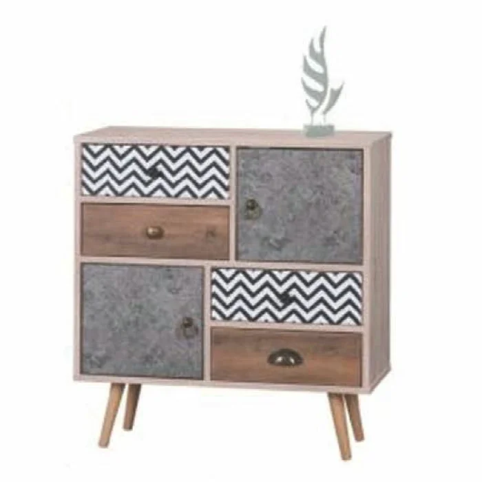 classic Vintage Wood 6 Drawers With Solid Lges