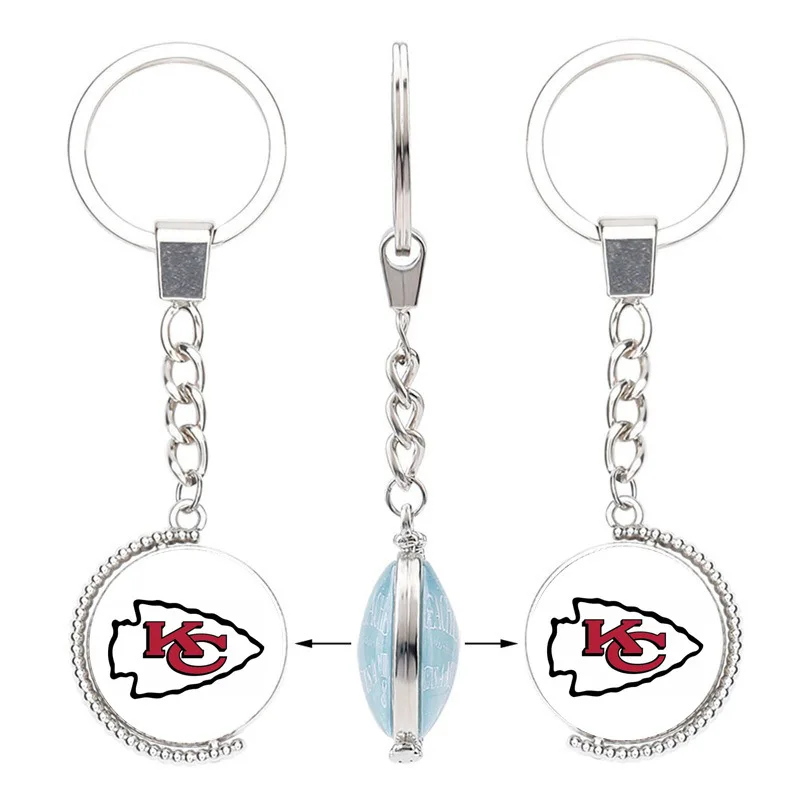Factory Wholesales good quality key chain custom fashion NFL 32 teams decorative Key buckle