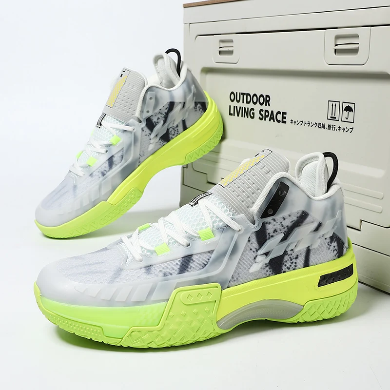 Dropshipping Custom Logo Luminous Fashion Basketball Shoes Men High Top Non-slip Big Size Sports Sneakers