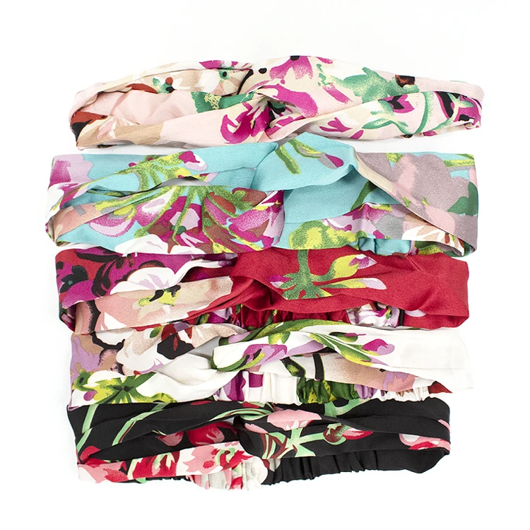 Hot Sale Flamingo Designer Flower Fashion Comfortable Soft Satin Headband For Women