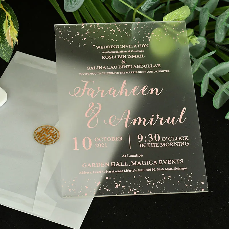 Acrylic Wedding Invitation High-end Transparent Creative Fashion Invitation Letter Invitation Card 2022 Gift
