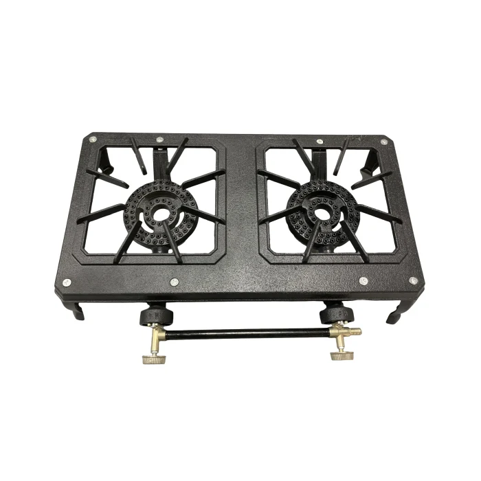 Manufacturers promote cast iron stove Stable Powerful flame double barbecue burner catering cooker for Commercial