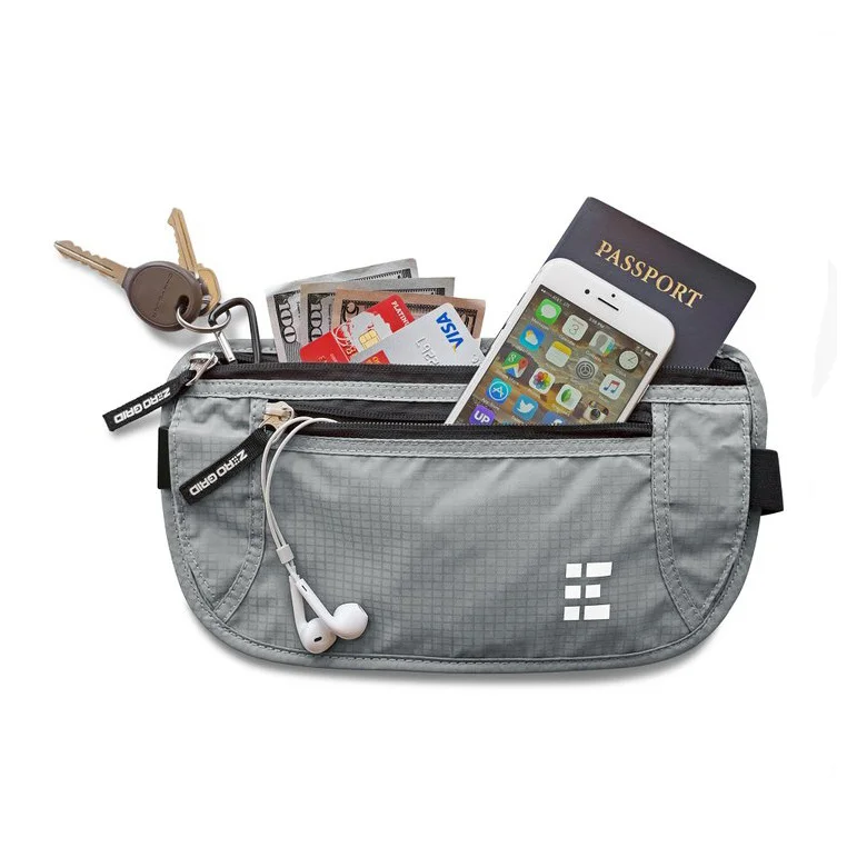 Factory OEM RPET Blocking Travel Money Belt Waist Pack for Running Cycling Hiking Wallet Passport Holder Custom Fanny Pack Belt