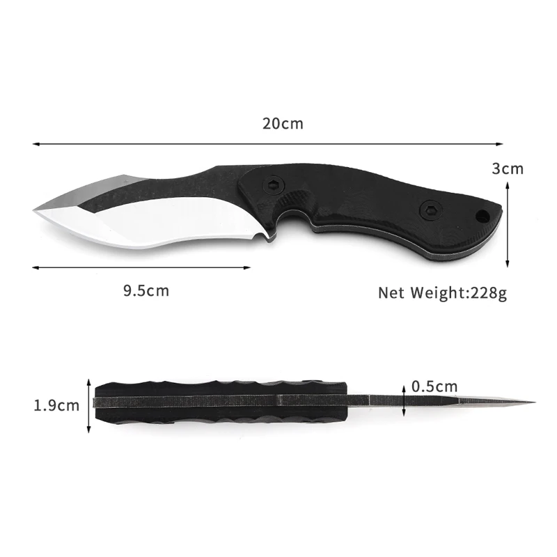 Hongrui Custom Logo 4Cr13 Stainless Steel Fixed Blade Tactical Hunting Self Defense Knife for Camping Industrial Survival Use