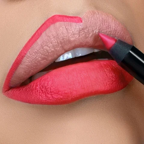 Accpect low moq matte lip liner high pigment vegan  private label matte lipliner makeup pencil