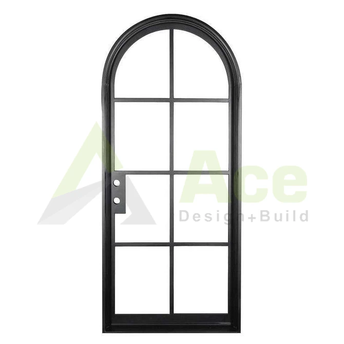 ACE China Manufacturer Main Gate Steel Grill Window Design Wrought Iron Entry Double Door