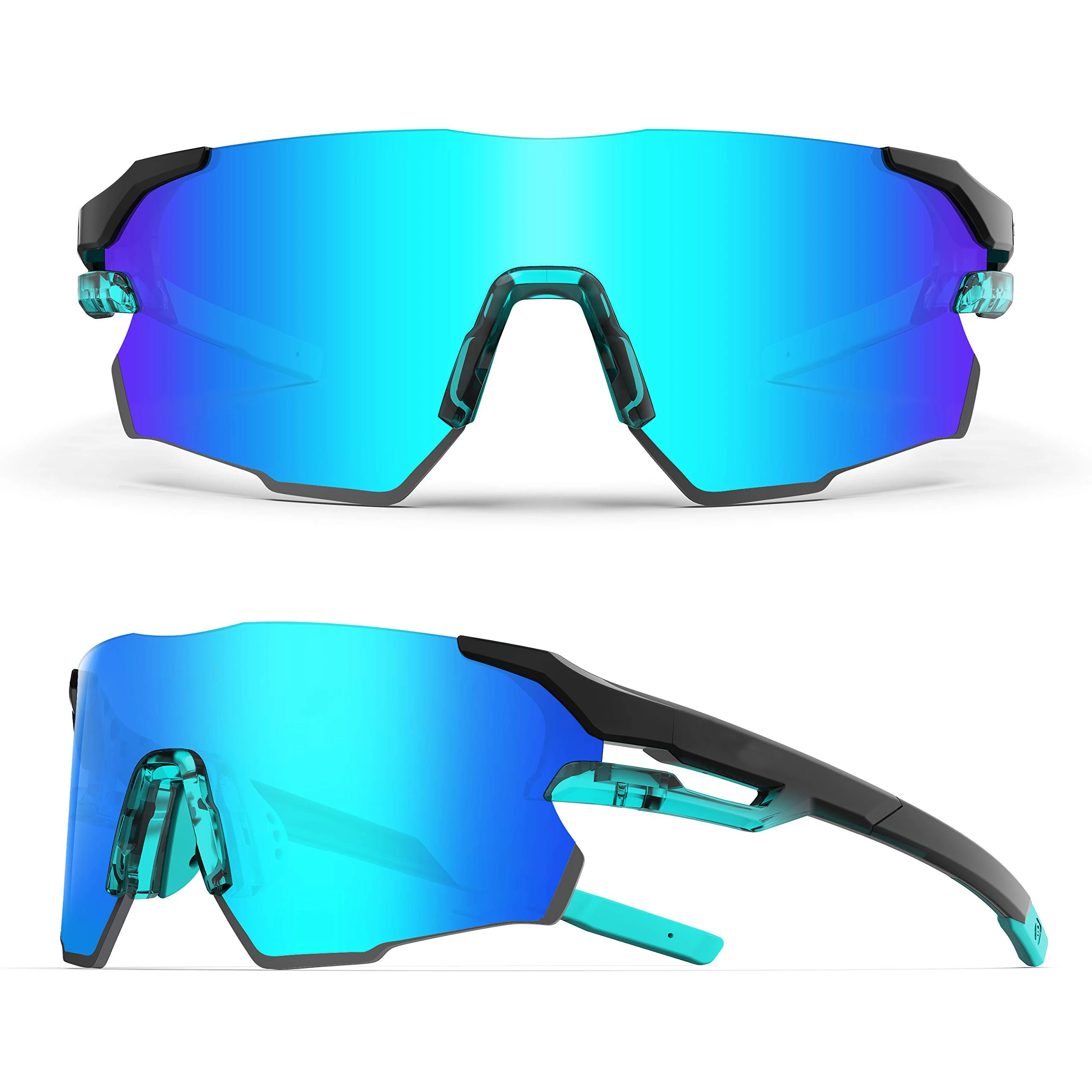 2022 New Design In Stock Polarized Eyewear one piece Mirrored Lens Men Sports Sunglasses Sunglasses