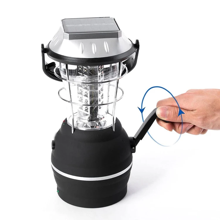 Outdoor waterproof hanging 36 63 Led big size large usb power dynamo rechargeable hand crank solar camping lantern lamp light