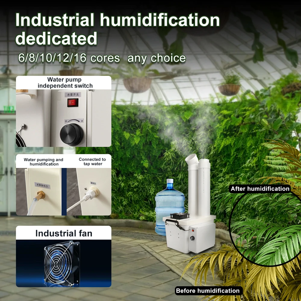 For greenhouse Ultrasonic industries water filling cool mist humidifier humidification Automatic Plant mist air humidifier