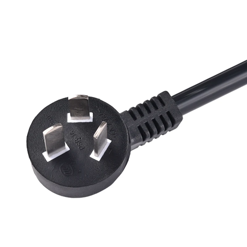 National Standard Black Three-Prong Plug Terminal Tail Power Cord 16A