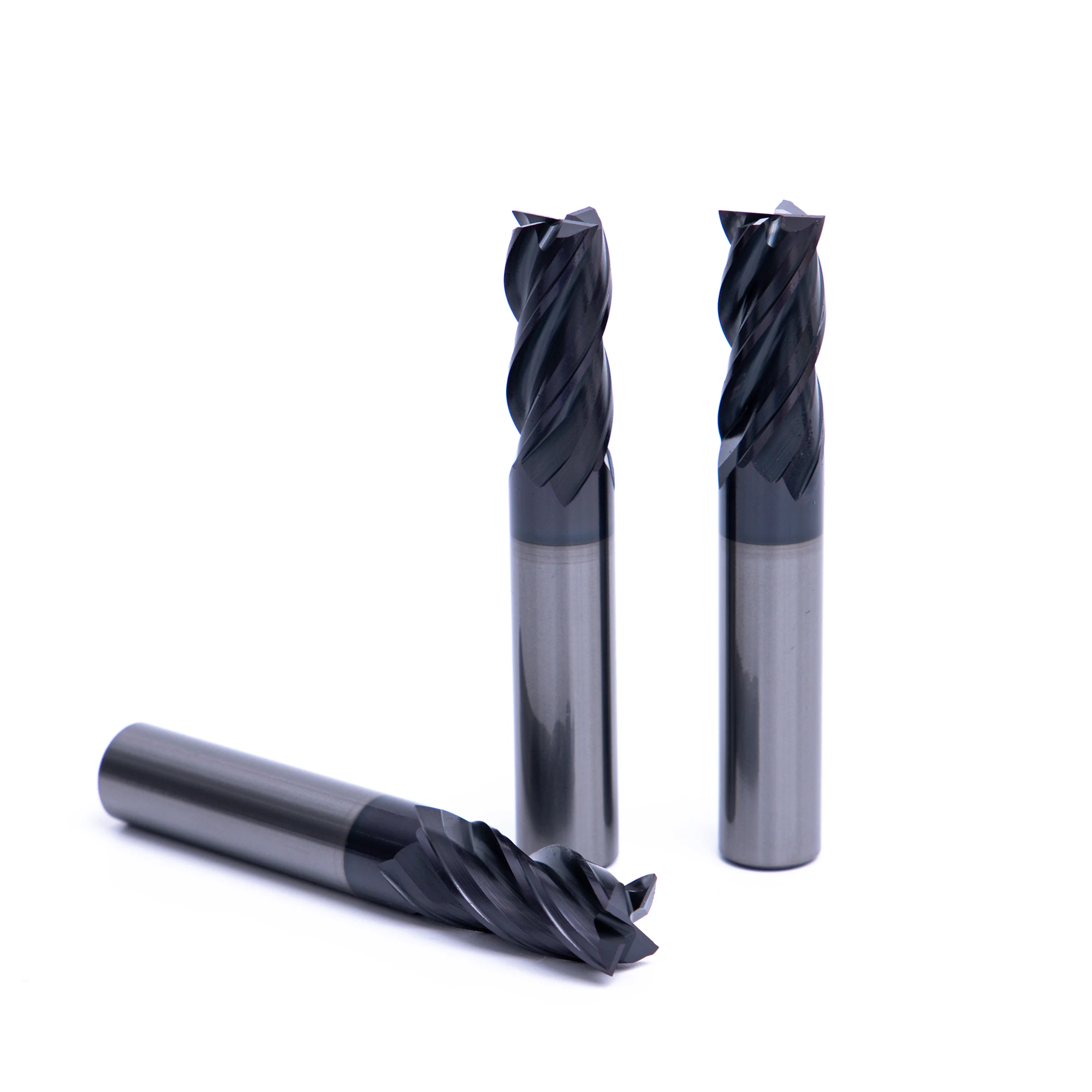 Hrc65 4 Flutes High Precision Flat Milling Cutter End Mill Blue Nano Coating Endmill