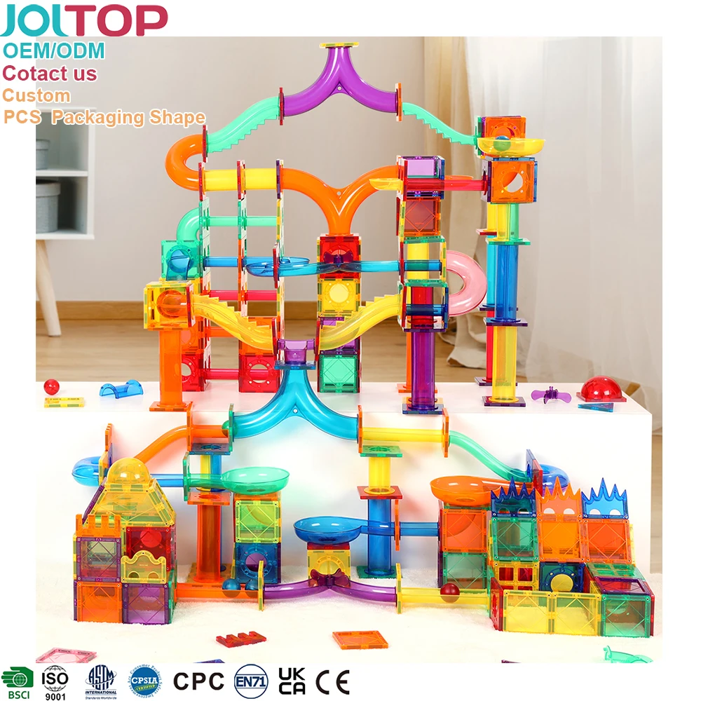 Magnetic Building Block Colorful Pipe Educational Toys Sets Marble Run Magnets Building Blocks For Kids