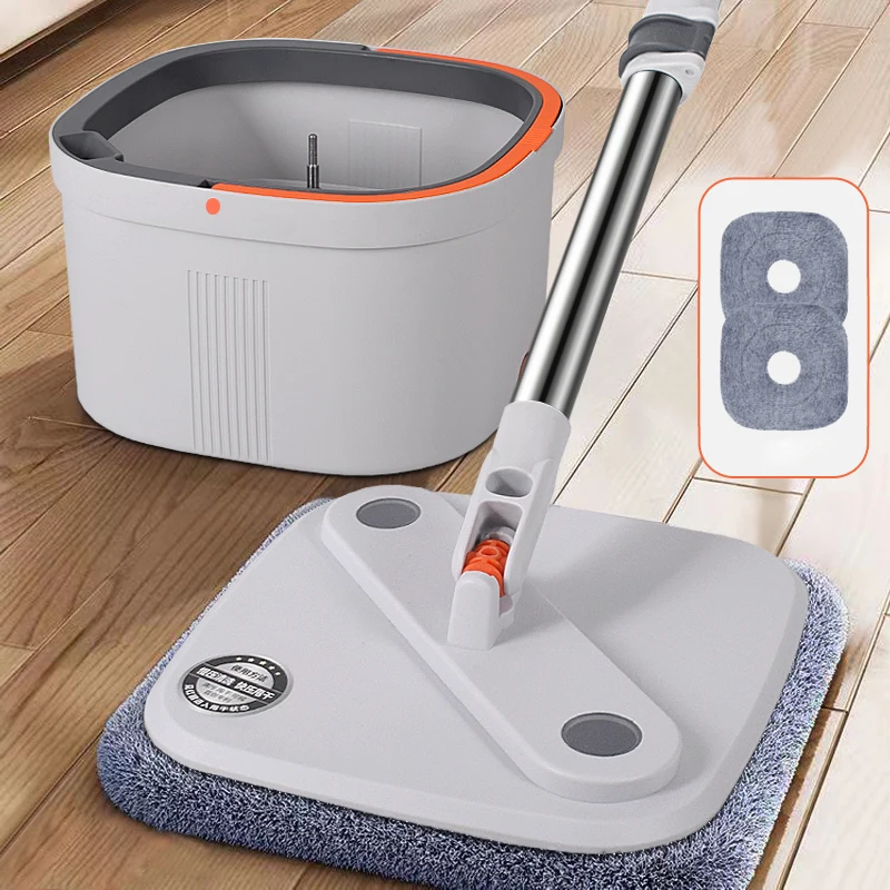 Manufacturer Mop and Bucket with Self Wringer Set Upgraded Square Microfiber Spinning Mop Clean Dirty Water Separate Design
