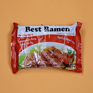 Chinese Factory Manufacturing Ramen Noodle Halal Fast Food Beef Flavor Fried Bag Packing Instant Noodles