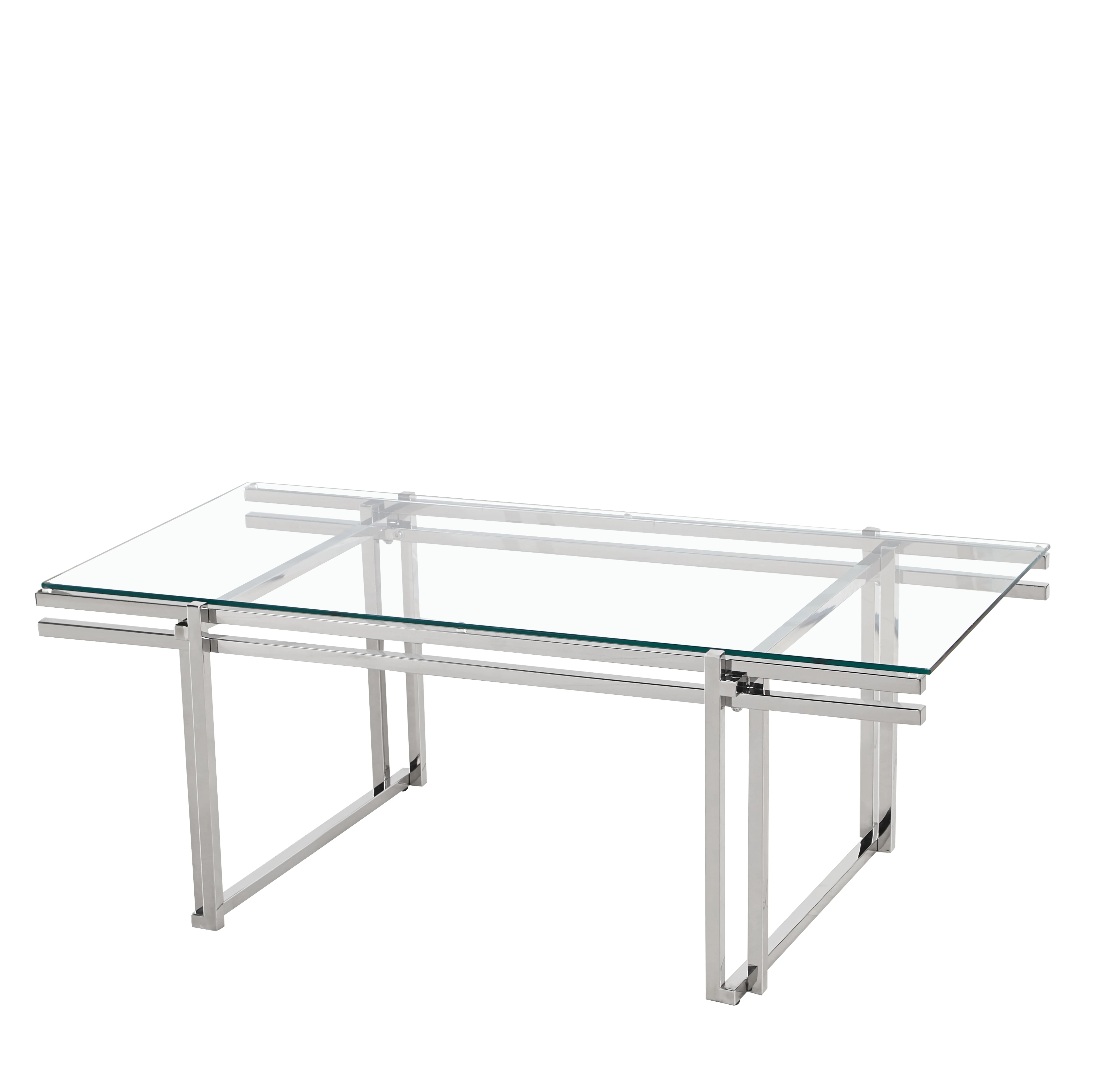 2024 modern luxury home furniture clear glass stainless steel coffee table living room furniture coffee table sets home decor