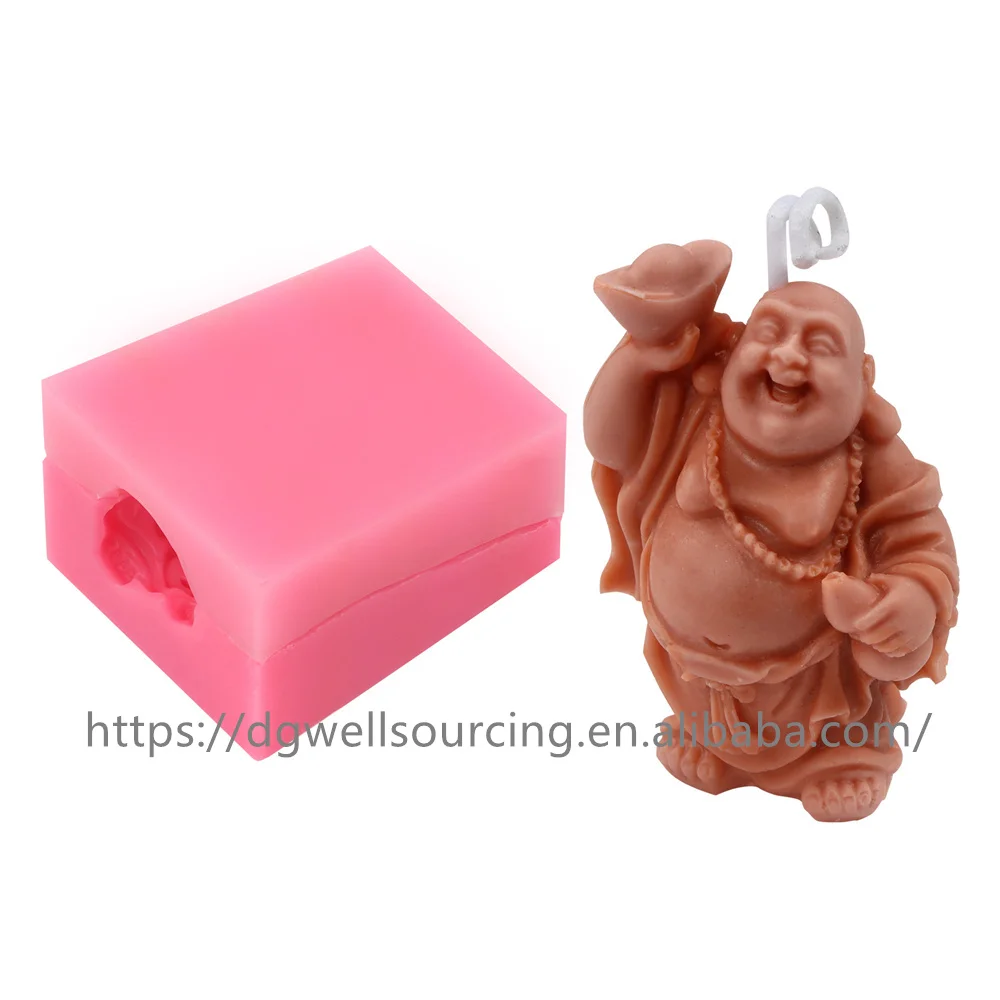 Hot-Selling Smiley Buddha Mold Silicone Candle Mold Suitable For Handmade Home Decoration And Religious Decoration