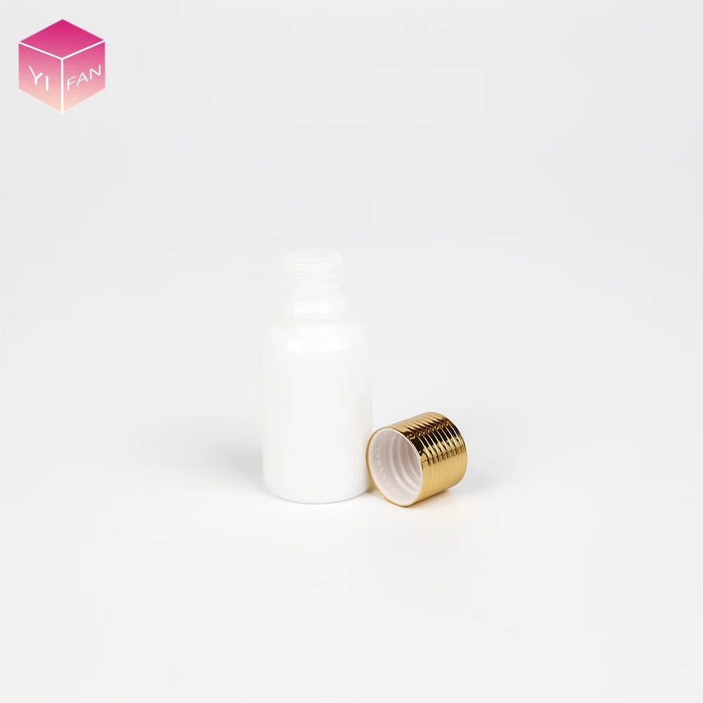 LANJING China Supplier 10ml 15ml 30ml 50ml 100ml porcelain opal White Essential Oil Glass Dropper Bottle