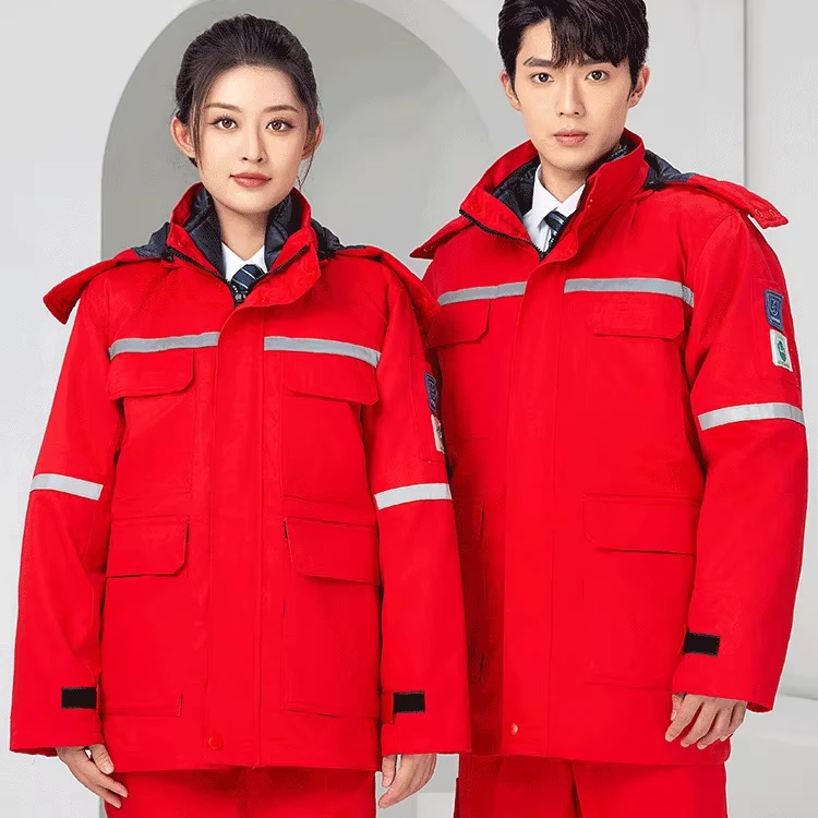 Wholesale Anti-flame Retardant Anti-static Cotton Labor Protection Overalls Reflective Strip Welder Workwear Coveralls winter