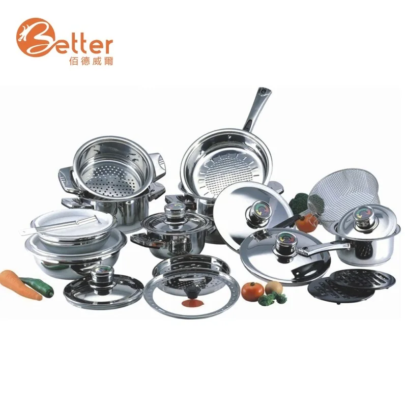 Italian Korea 21 Pcs Casserole Set Nonstick 304 Stainless Steel Cookware