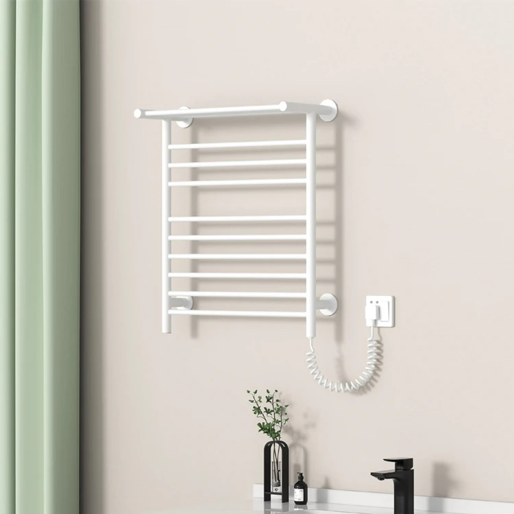 AVONFLOW Factory Outlet Matte Black Steel  Electric heating Towel rail rack towel radiator warmer with thermostatic controller