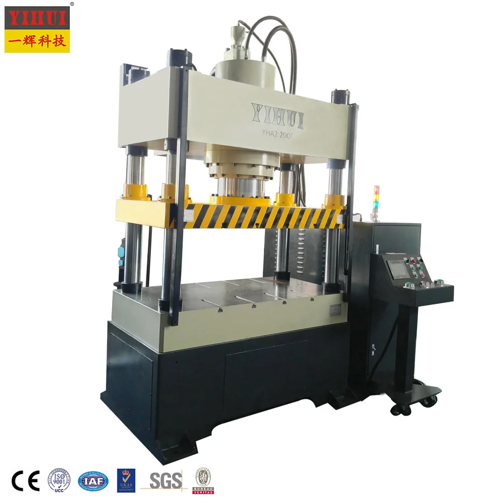 300T Force ISO Standard 4 columns stamping  hydraulic press with servo system for large metal sheet shaping