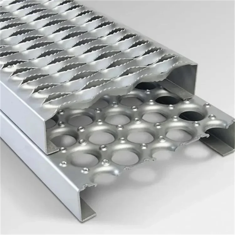 Outdoor steel metal stairs anti-slip perforated sheet aluminum strut grip safety grating