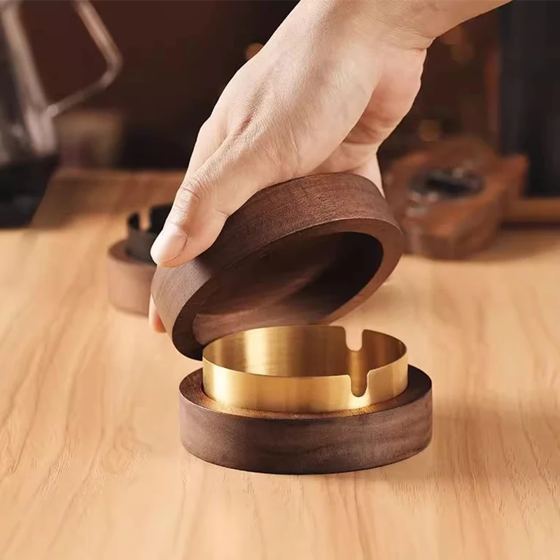 Windproof Desktop Ashtray Stainless Steel Ash Tray With Lid Bar Office Metal Ash Tray Home Decor Smoking Accessories