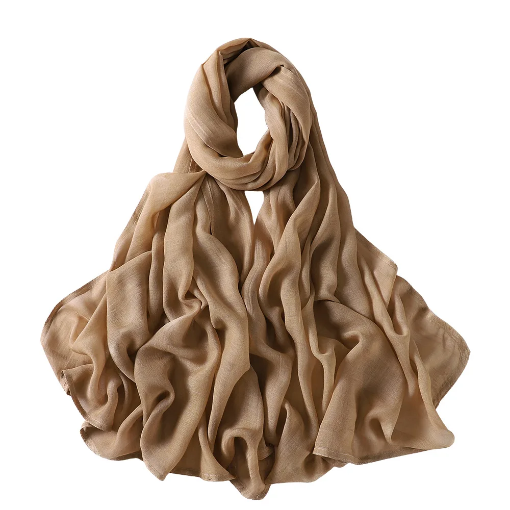 185*85cm High Quality Customize Cotton Modal Hijabs Breathable Plain Light Weight Rayon Modal Cotton Woven Modal Hijab Scarf