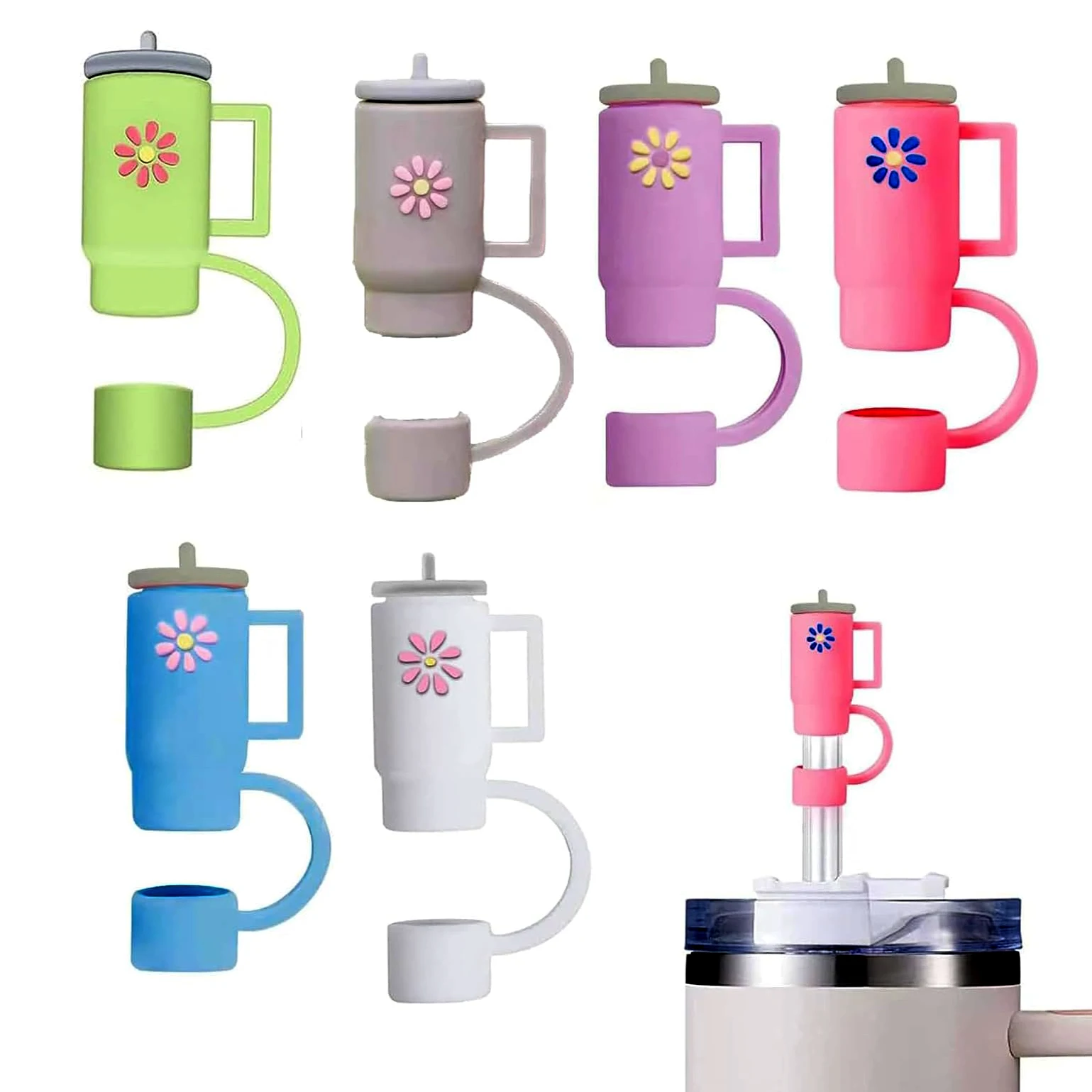 hot sell 4 colors soft silicone 10mm cowboy cowgirl hat straw topper cool cute funny cup straw cover cup accessories