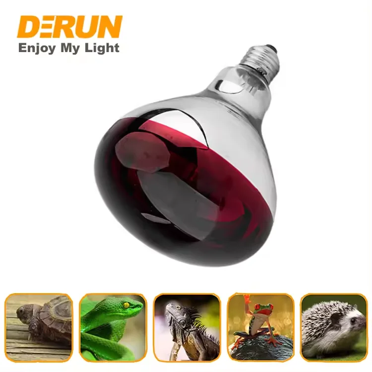 125W 150W 175W 250W E27 Base R125 Half Painted Red Infrared Bulb For Animal House Heating