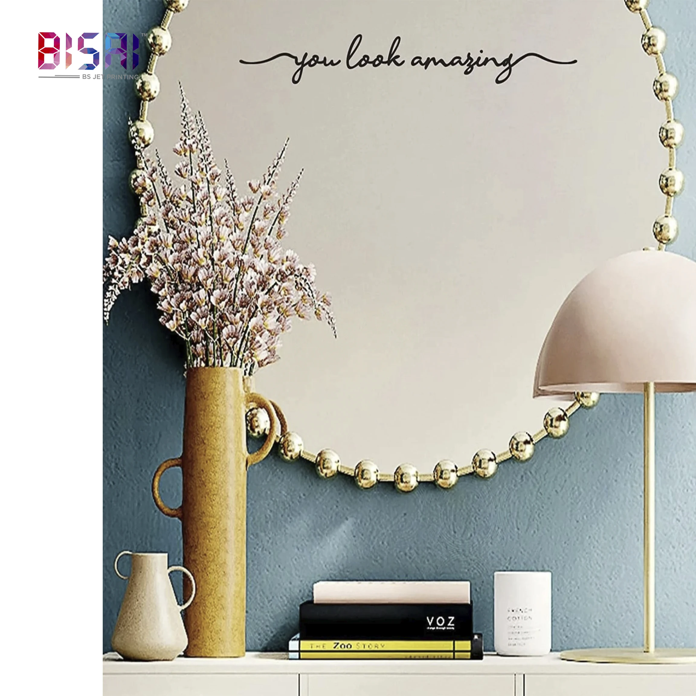 Price cheap customized mirror wall decal sticker vinyl shexagon mirror sticker for room