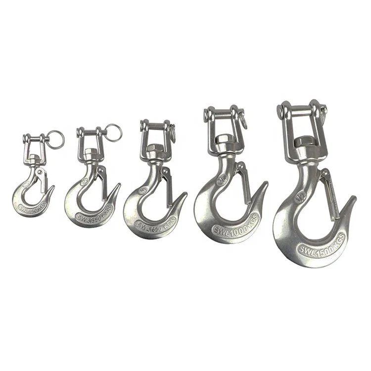 American Style Heavy Duty Crane Cargo Hook 304 316 Stainless Steel Plain Finish Mining Heavy Industry Crane Lifting Chain Hook