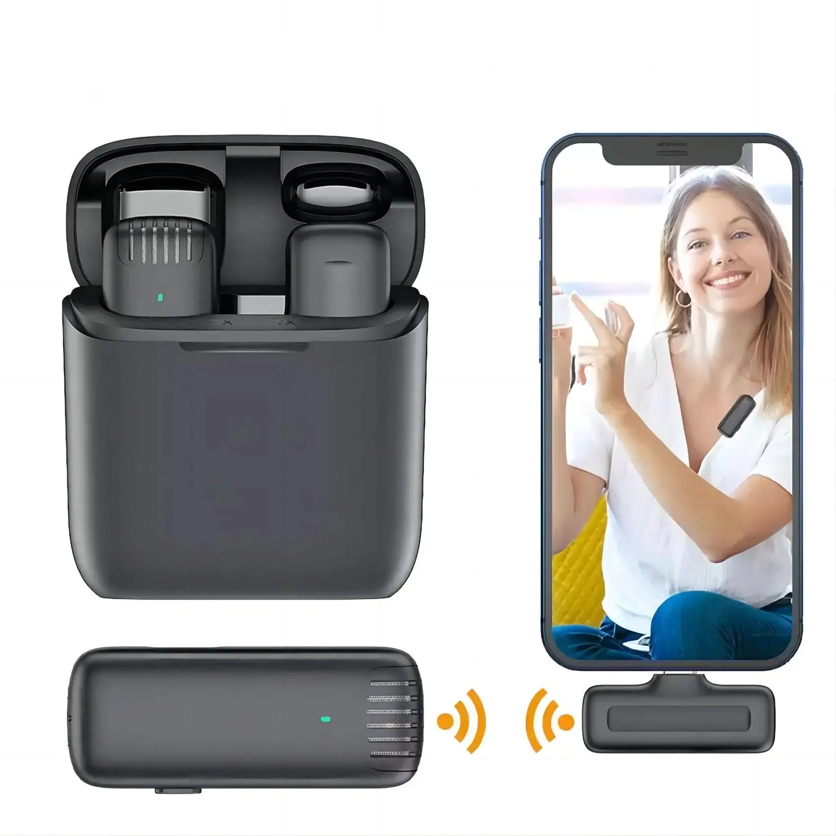 J11 Portable mini BT lavalier microphone intelligent noise reduction live show video interview wireless lavalier microphone