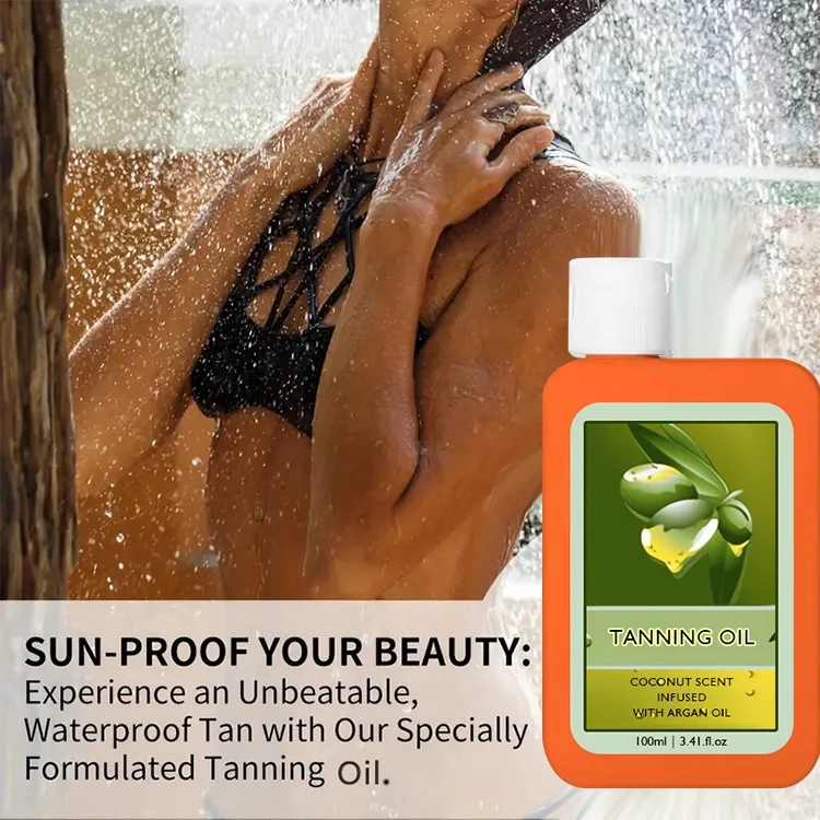 sun screen tanning Fast Dark Tanning Oil Moisturizing Skin Hydrated Long Lasting Sun Self Tan Tanner Body Face Oil Serum