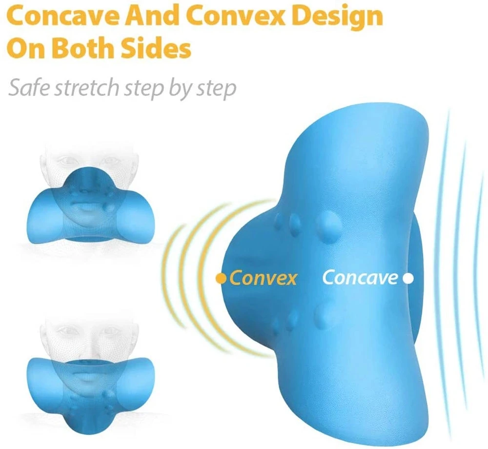 Amazon Top Selling High Quality C Shape Traction Cervical Sleep Aid Neck Rest Massage Pillow Neck Acupressure Massager