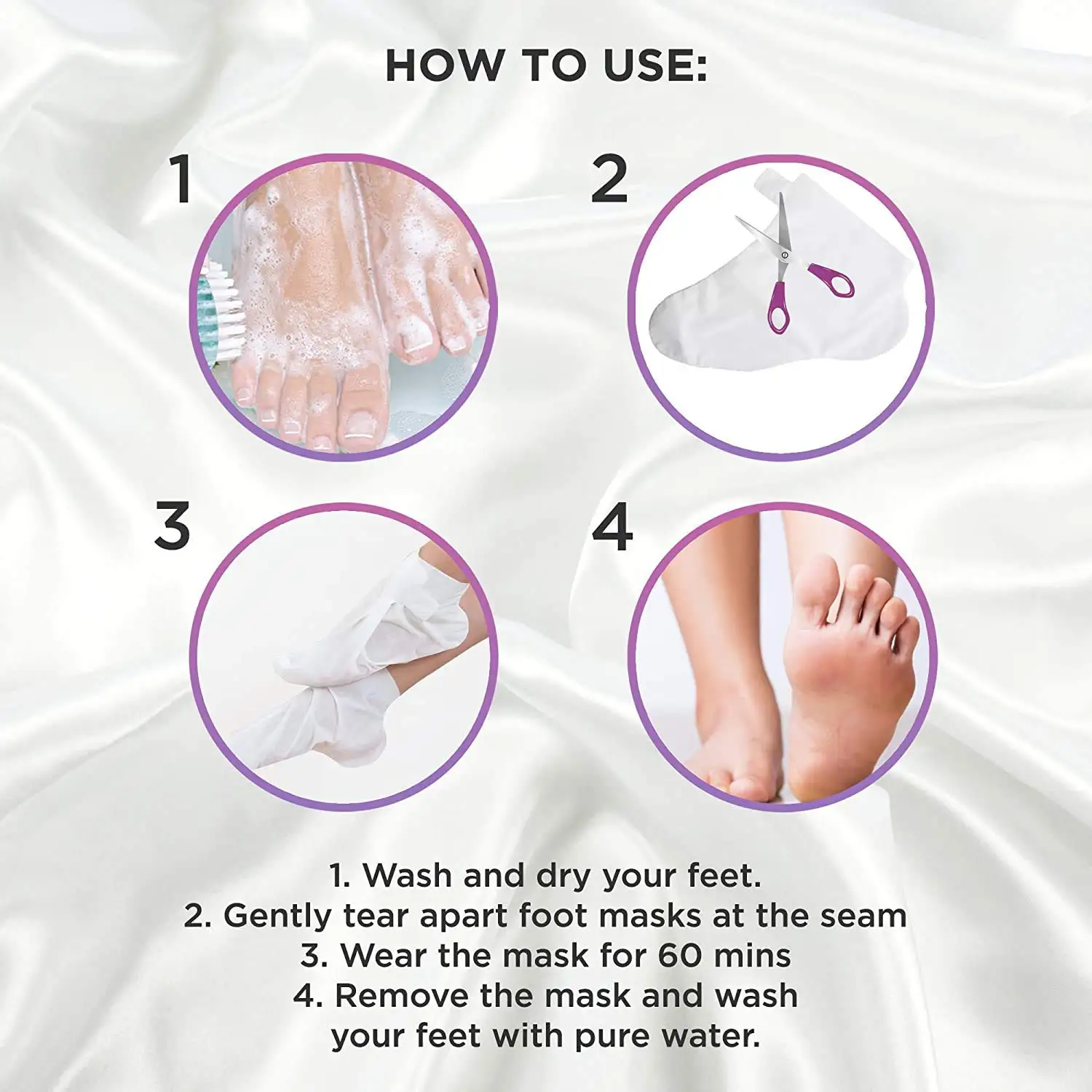 Foot Peel Mask 2 Pairs Natural Foot Peeling Mask Smoother Feet in a Week Remove Calluses & Dead Skin