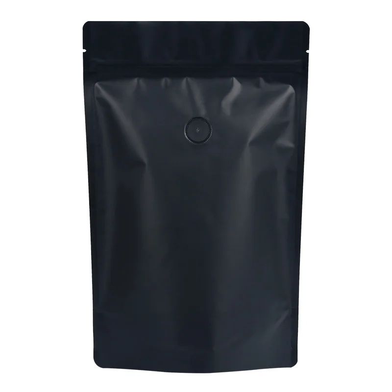 Custom Design aluminum foil stand up pouch zipper pouch with zipper for food mylar bags wholesale black foil bags with valve