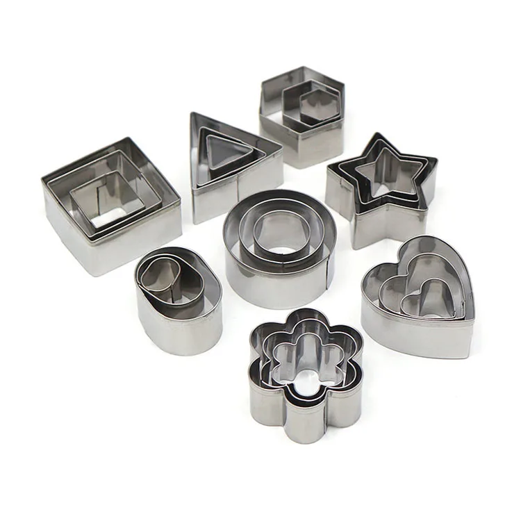 
Wholesale 24-piece cake chocolate mold Pineapple cookie cut cookie mold Decorative stainless steel biscuit mould 