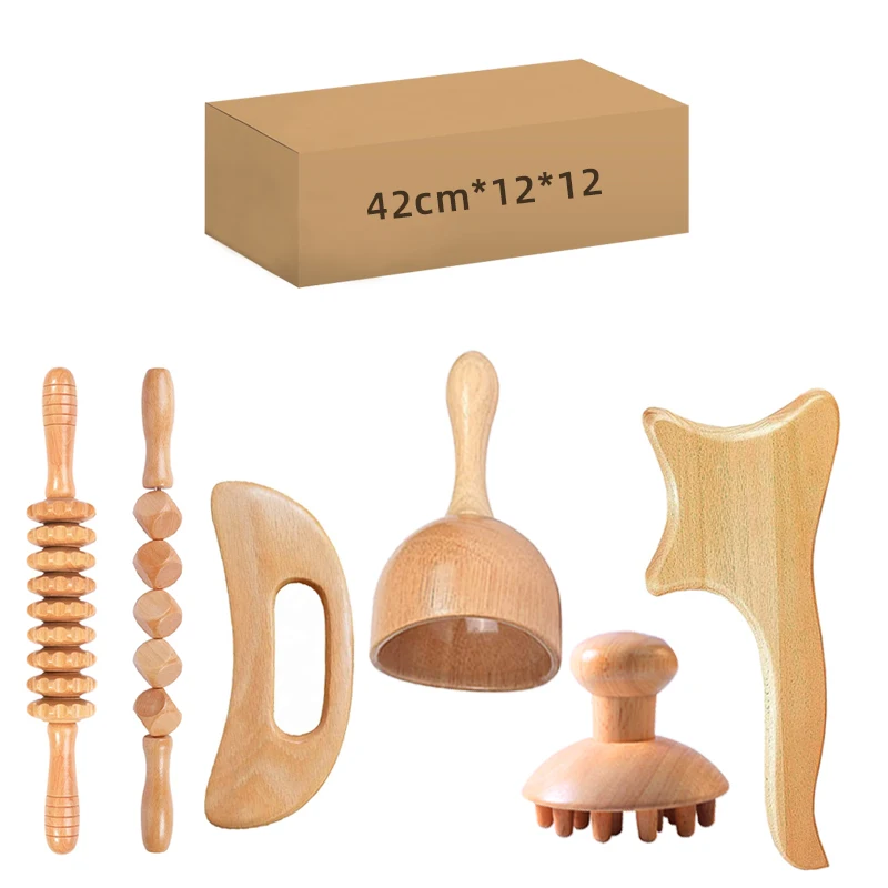 Lymphatic detoxification massager made in China Wood Therapy Massage tool Body relaxation tool Wooden massage tool set