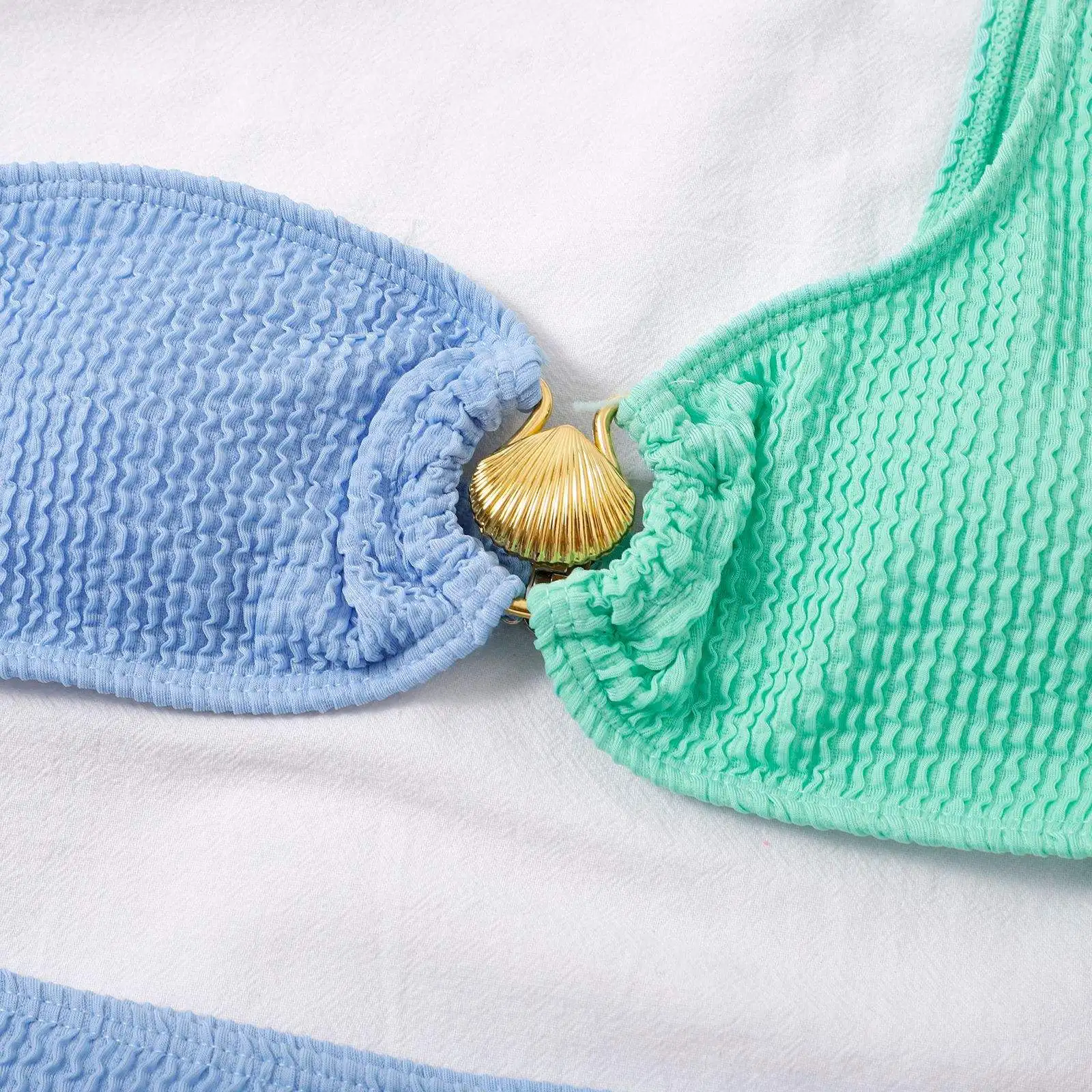 2023 Wholesale Custom Sexy Solid Color Two Piece Bikini Beachwear Polyester Swimwear Swimsuits For Women Girls