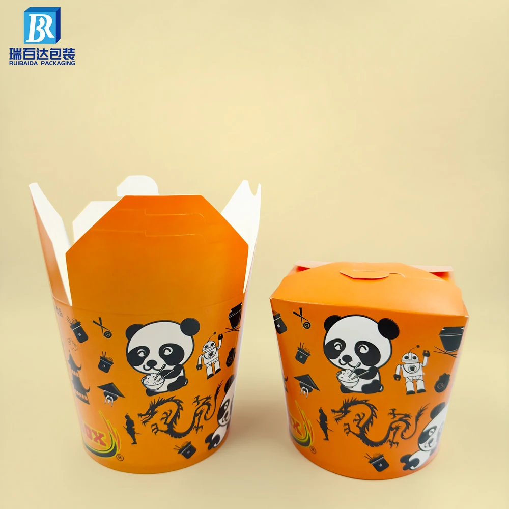 Take away Brown  kraft paper white card paper noodle box,biodegradable food paper box Custom printed noodle boxes