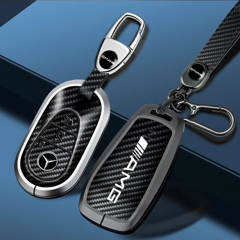 Hot sales Car Key Cover with Leather Car Key Holder For Mercedes Benz C E S W203 W210 W211 W124 CLK E200 Car Key Case Styling