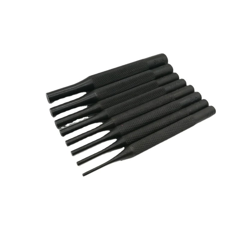 Wholesale and High Quality 8 Pieces Steel Drive Pin Punch Set with Rolling Bag Package