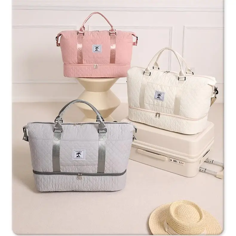 Large Capacity Travel Clothes Shoes Separation Storage Bag Sports Gym Single Shoulder Bag Organizer Bag with Handle