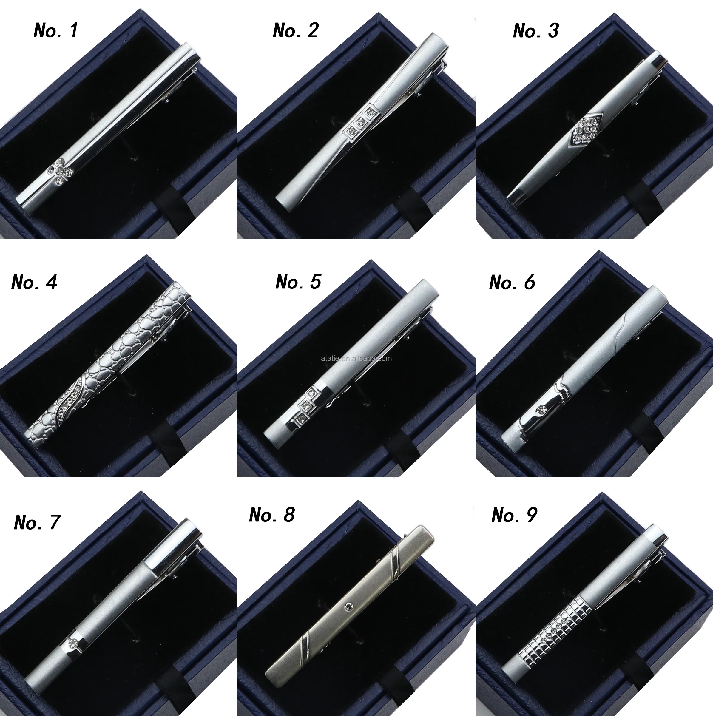 Must Buy Tie Clip Classic Trendy Men Sliver Crystal Jewel Metal Male Business Banquet Bar Necktie Clips Clasp Accessories Gift